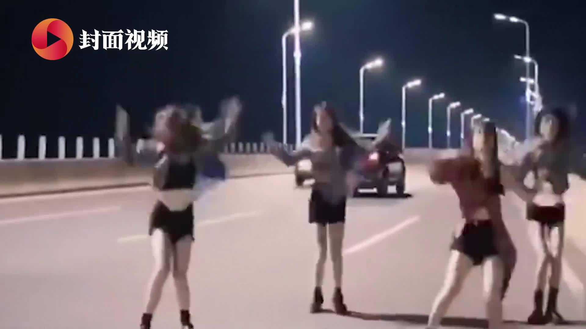 女子錄視頻在車流中熱舞，激情與危險的交織，女子車流熱舞，激情與危險的瞬間